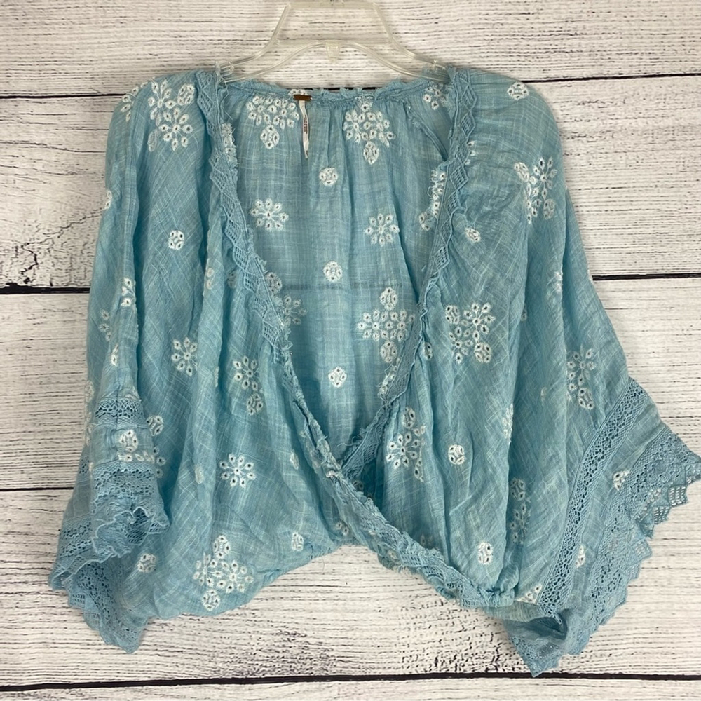 Free People Love Somebody Gauze Boho Top size XS - Picture 8 of 9